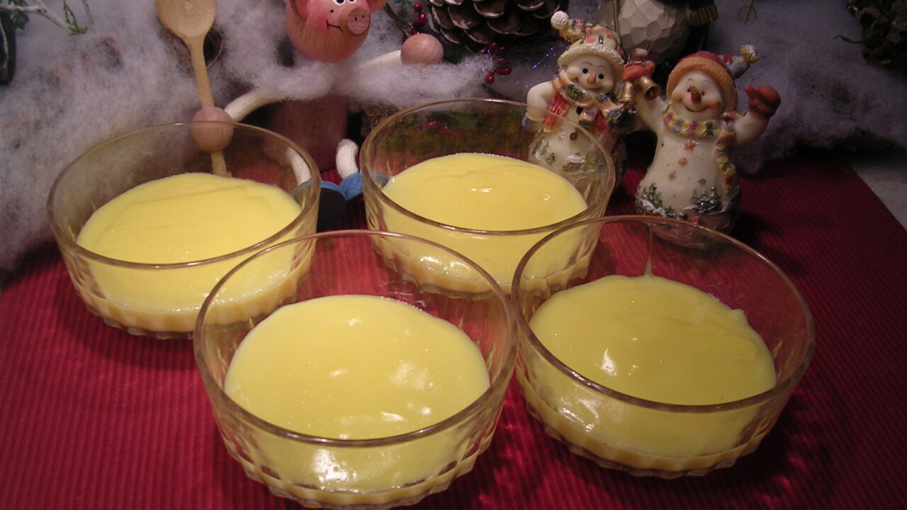 Dessert : Vannille pudding met petite beurre koekjes
