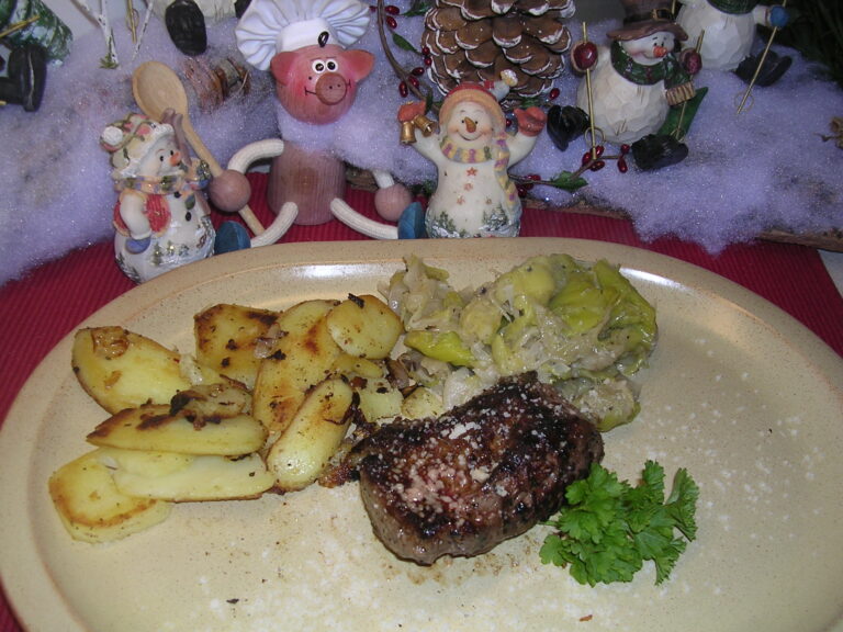 Hindesteak met gestoofde prei
