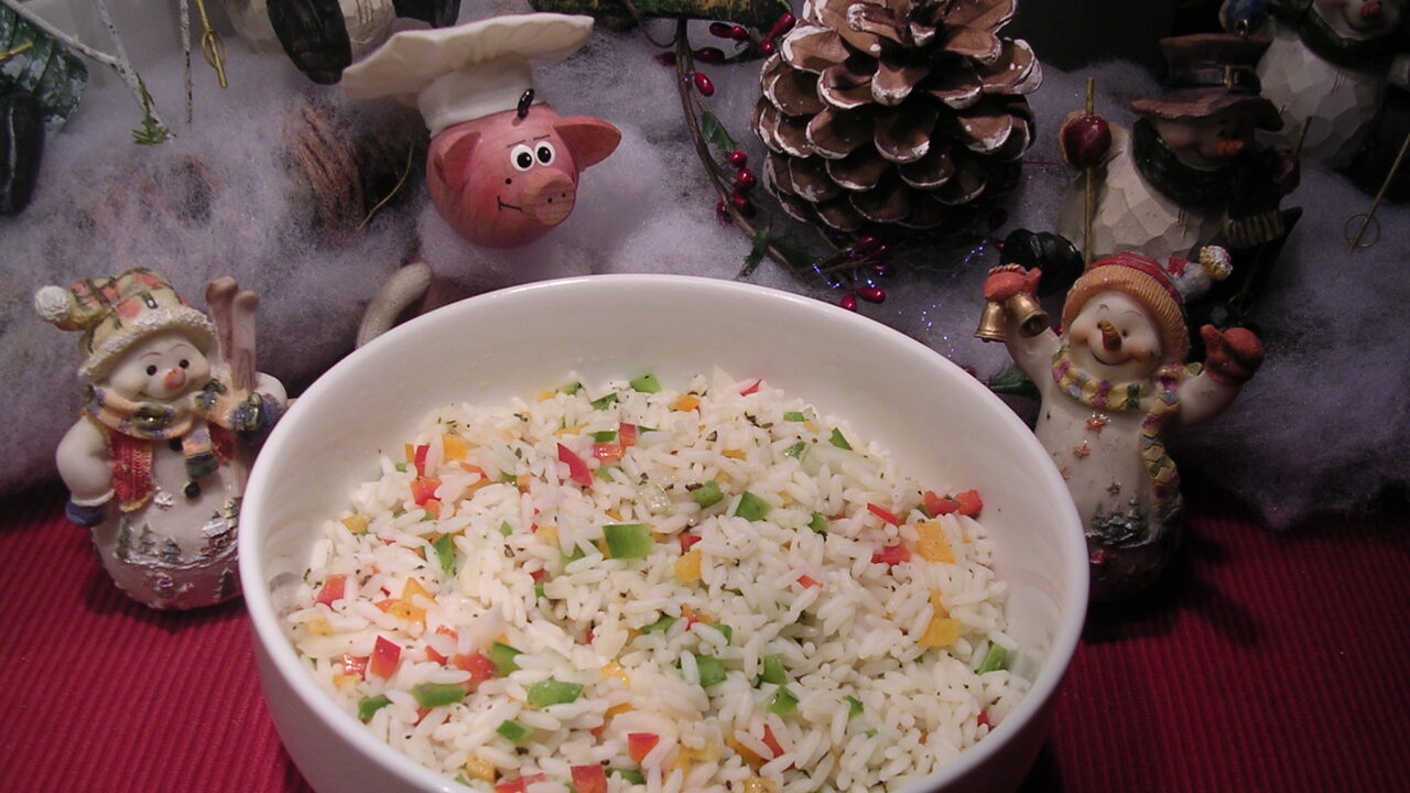 Rijstsalade met paprika’s