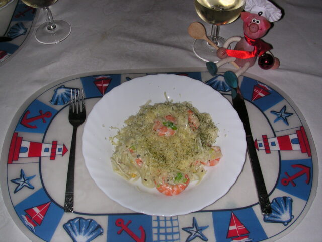 Tagliatelli met rivierkreeftstaarten …