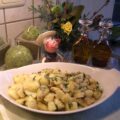 Aardappelen opgebakken met rucola en roquefort