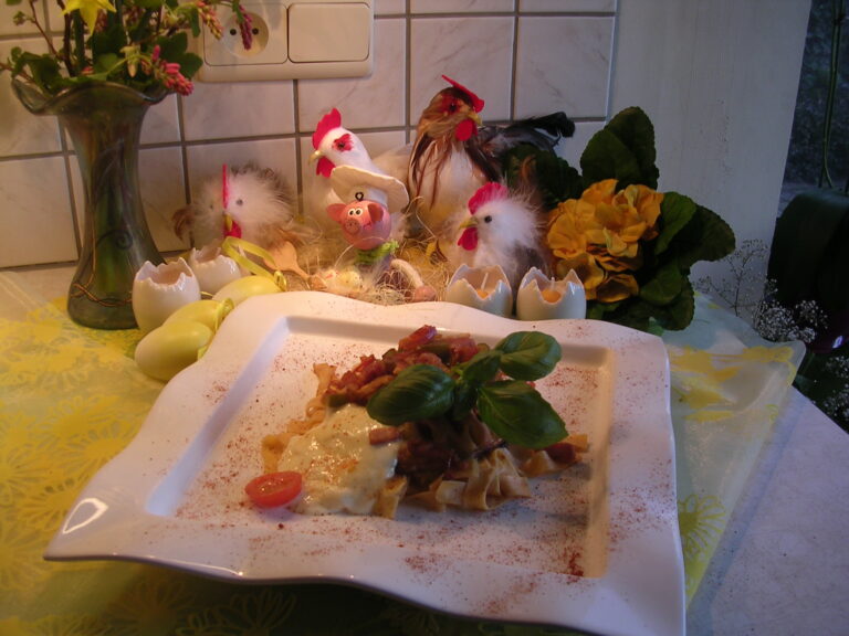 Bladerdeeggebak met pasta en …