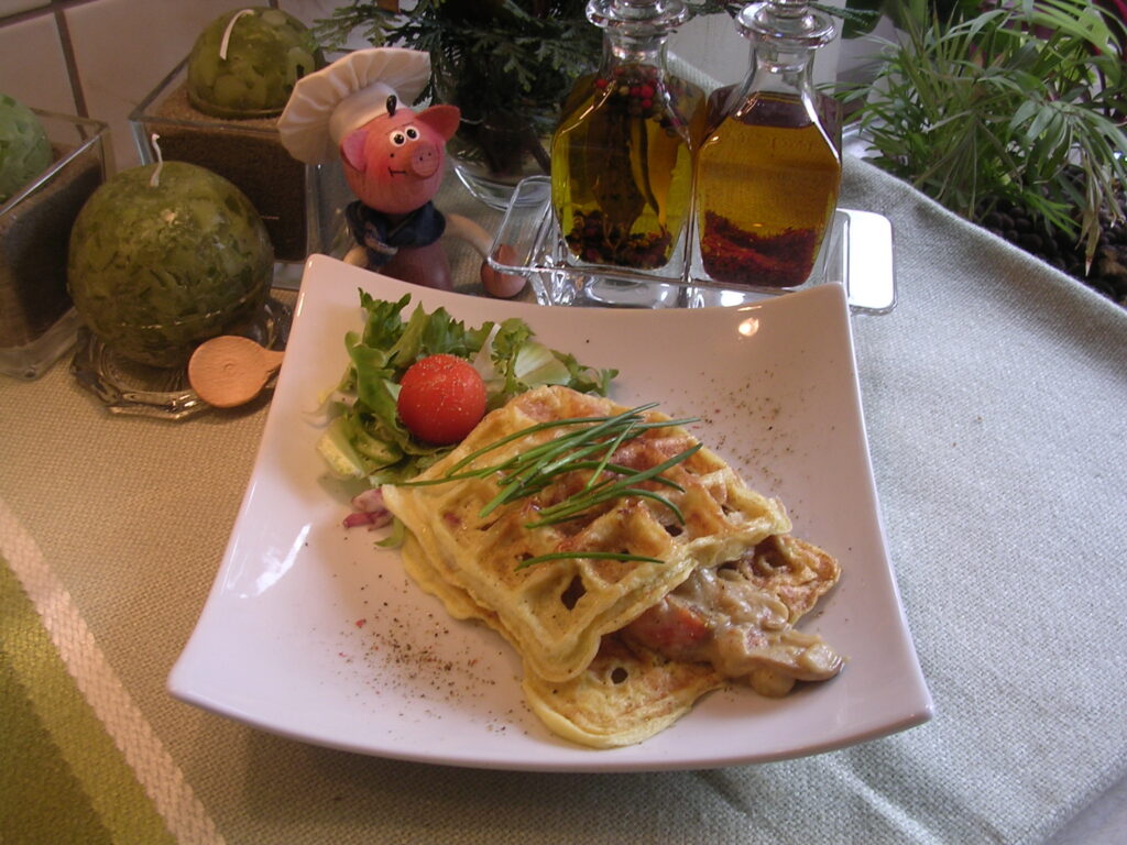 Eieromeletje apart in wafel vorm