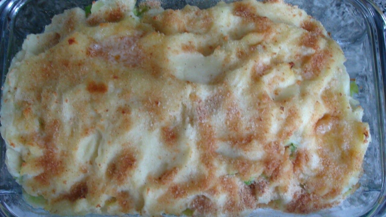Kabeljauw met prei en puree