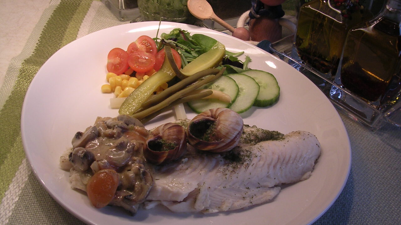 Schelvis met escargot