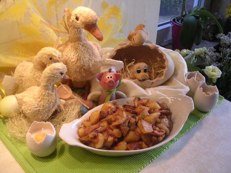 Aardappelen met zwarte woudham en …