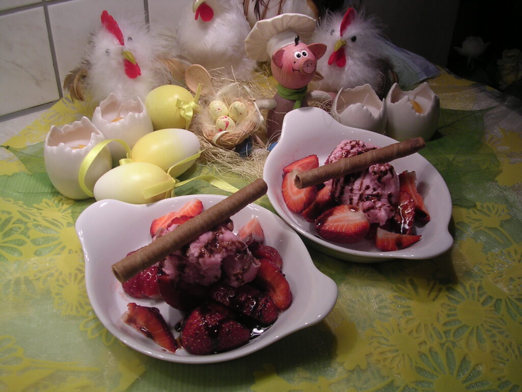 Dessert : een rood gekleurd dessertje