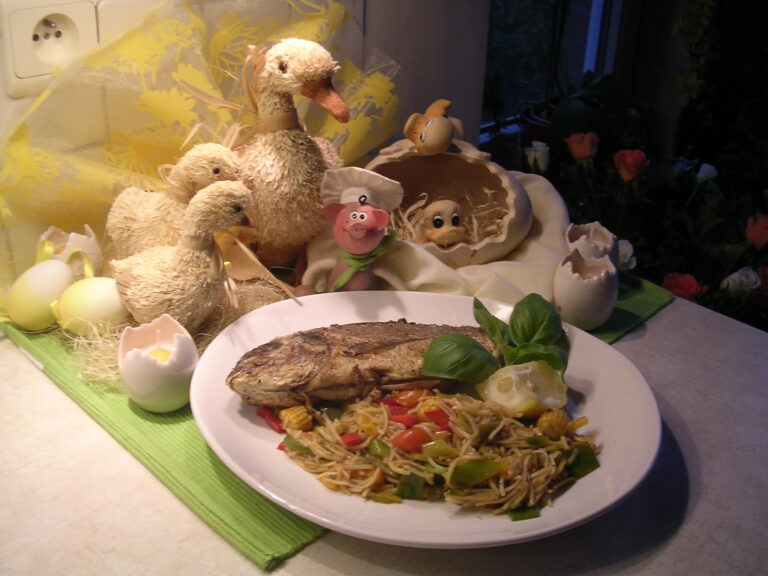 Goudbrasem geserveerd met wokmie en …