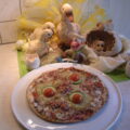 Pizza met tonijn en grijs garnalen