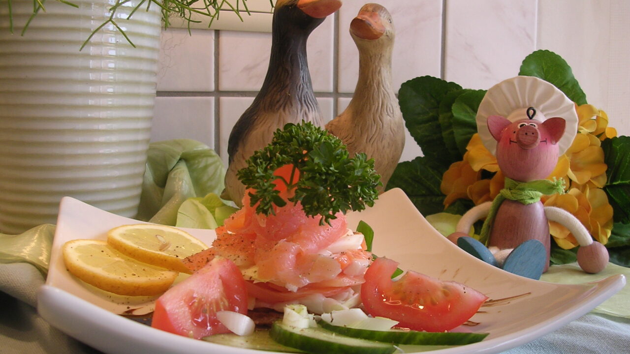 Voorgerechtje met gerookte zalm