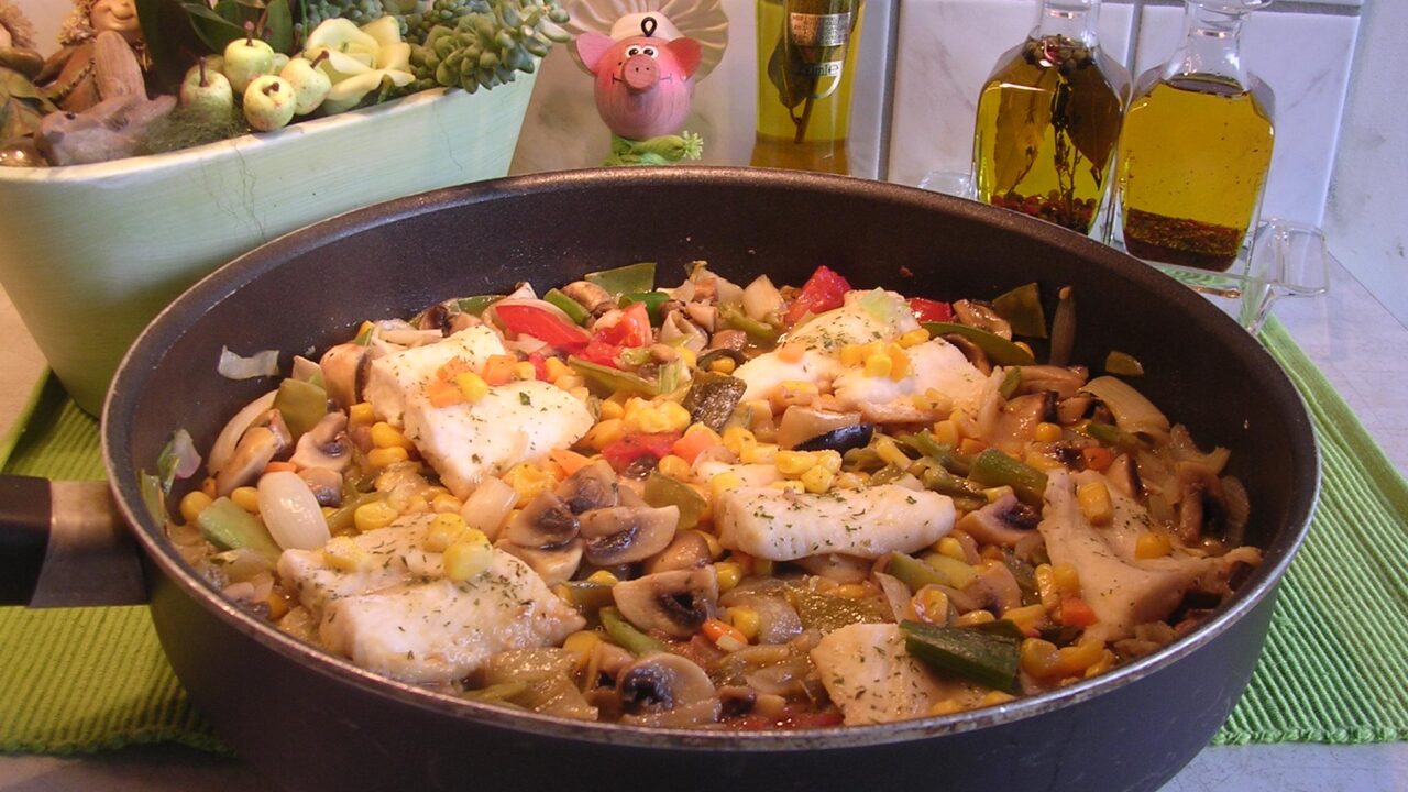 Stoofpannetje : IJslandse zeewolffilet met groenten