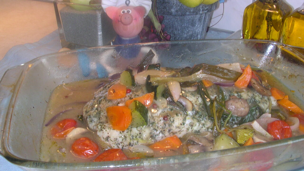 IJslandse zeewolf in de oven