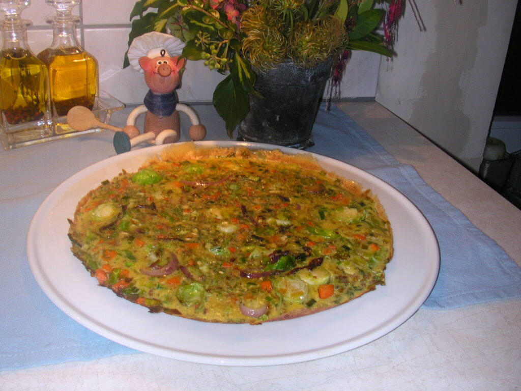 Omelet met pittig gekruide groenten