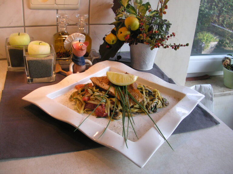Red snapper filet met citroen pasta
