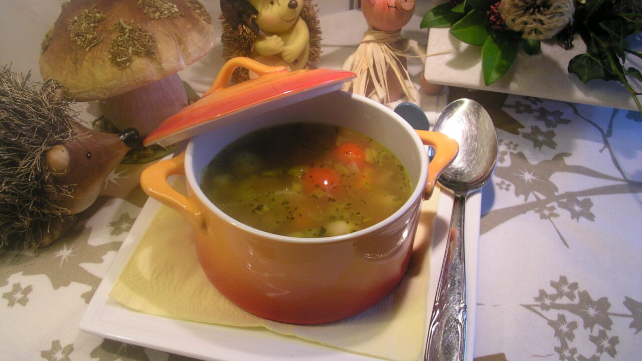 Soep : bouillon van groenten en fazant
