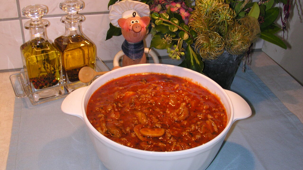 Spaghetti saus met champignons