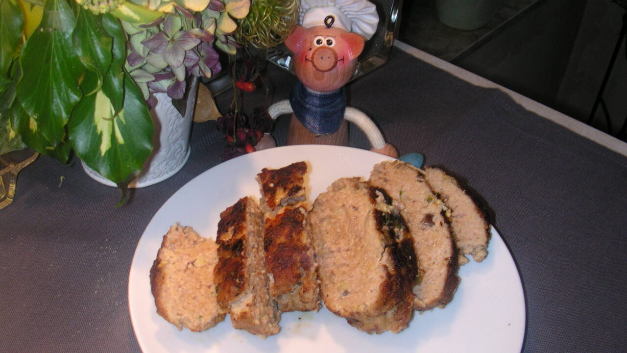 Vleesbrood met aubergines
