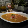 Soep : tomatensoep met vis en kaas