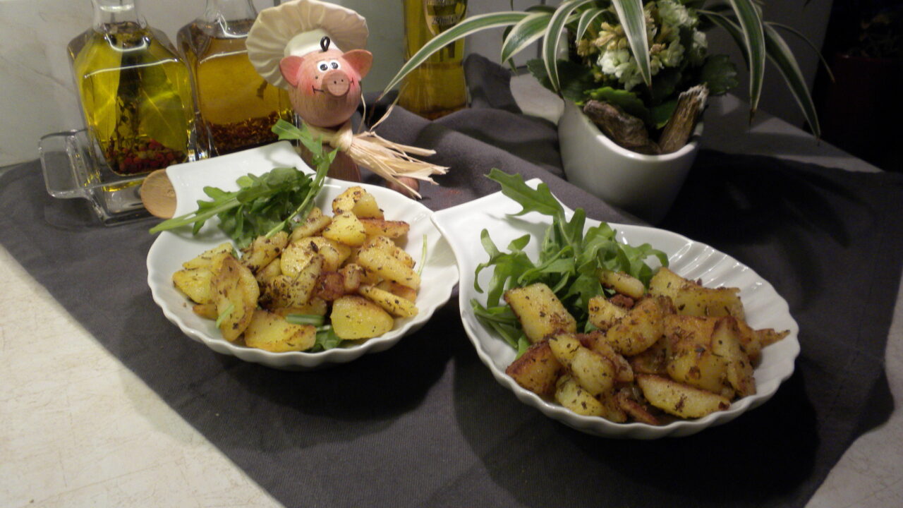 Aardappelen met kruiden en rucola