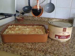 Eend ovenschotel met aardappelpuree