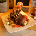 Lamskroon met pasta en pittige groenten