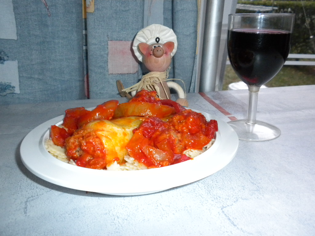 Vakantie : gevulde witte paprika