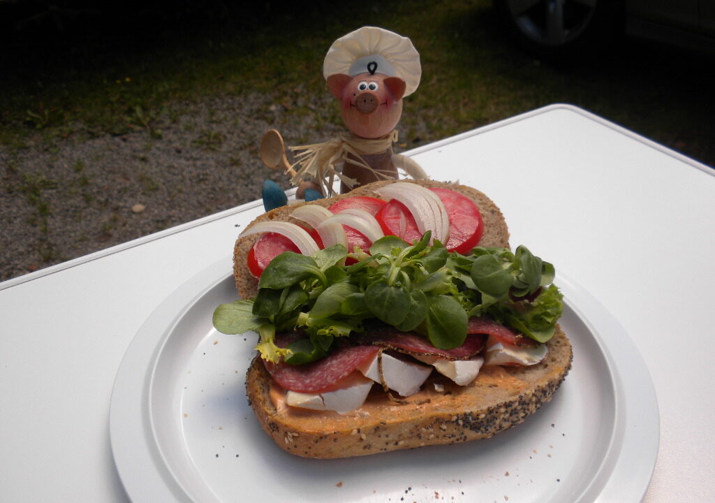 Vakantie: meergranen broodje rare combinatie maar wel lekker