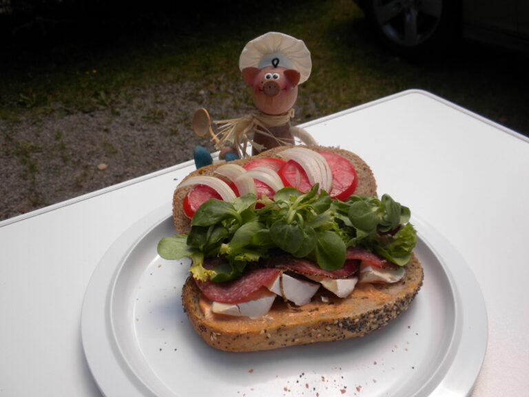 Vakantie: meergranen broodje rare combinatie maar wel lekker