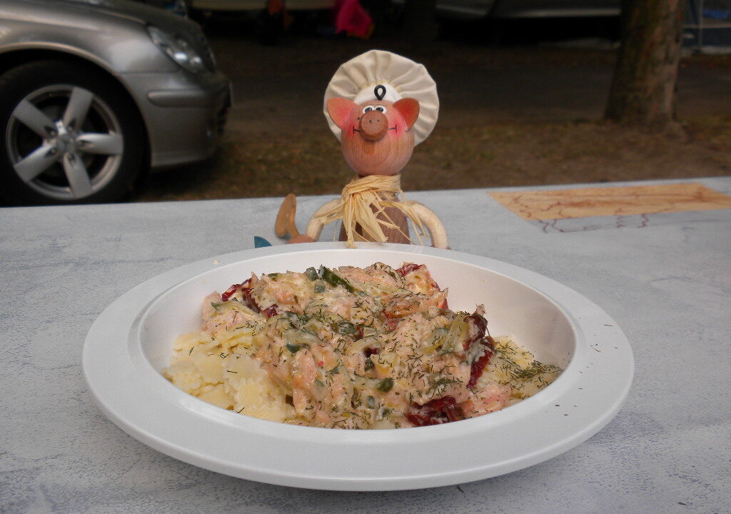 Vakantie : pasta met gerookte zalm