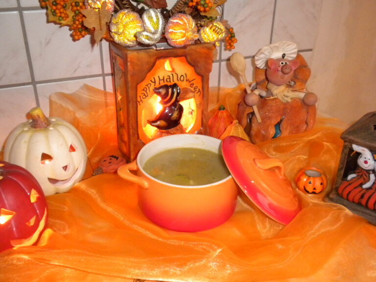 Soep : Halloween broccoli met bloemkool met spekjes