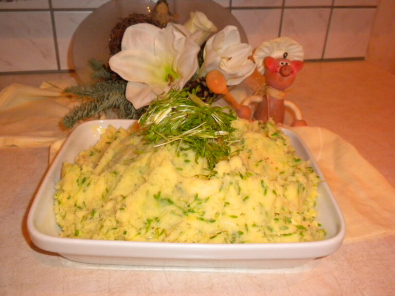 Aardappelpuree met tuinkers