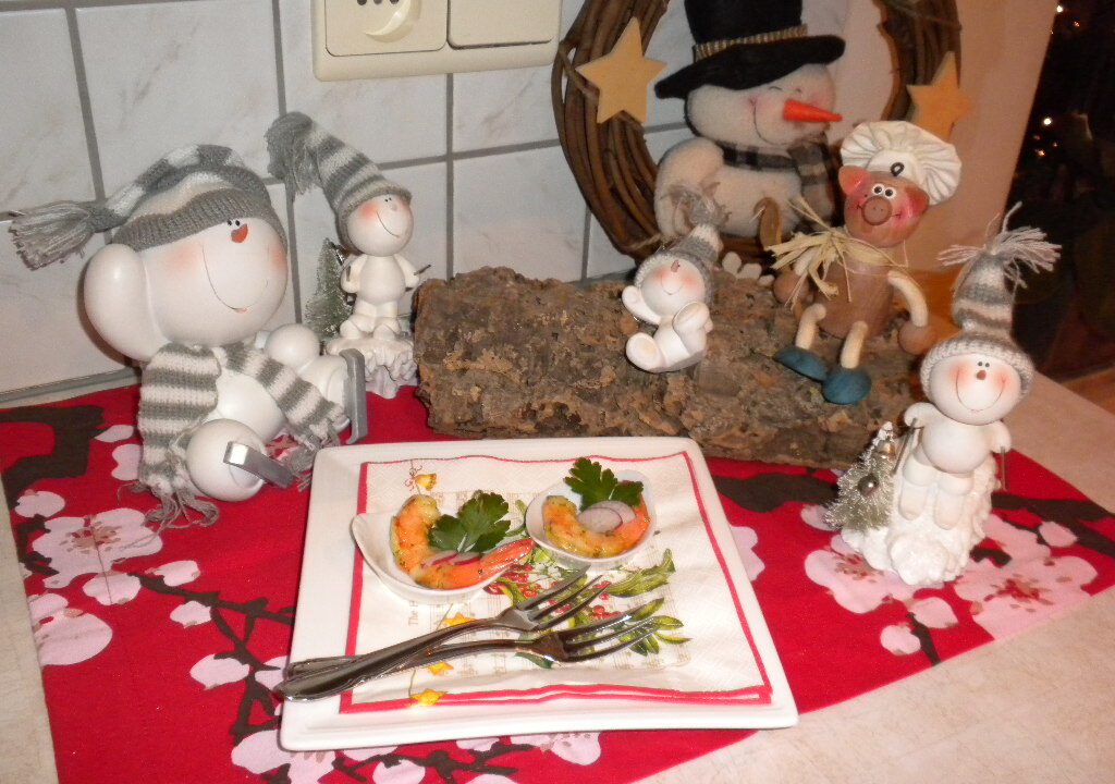 Hapje : gemarineerde scampi