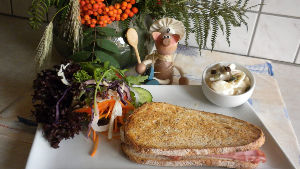 Croque mortadella met bavaria blu