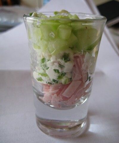 Amuse beenham,+ komkommer