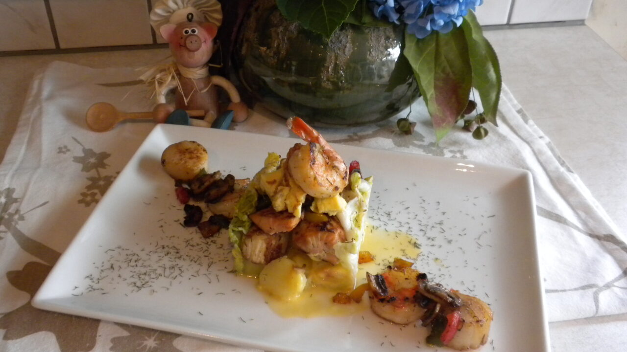 Verrassend : St- Jacobsvruchten met scampi’s