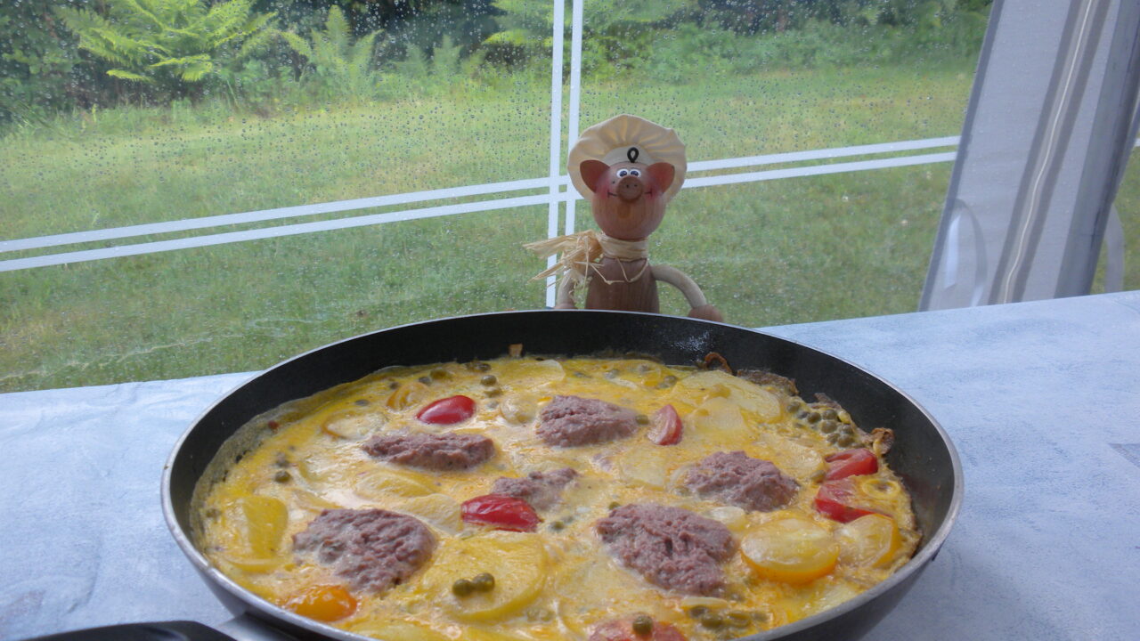 Vakantie : omelet met leverpaté