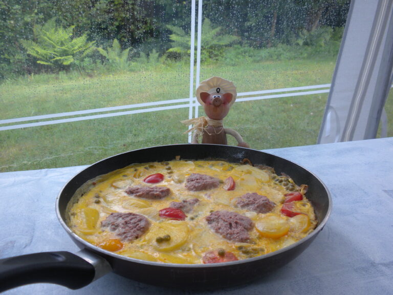 Vakantie : omelet met leverpaté