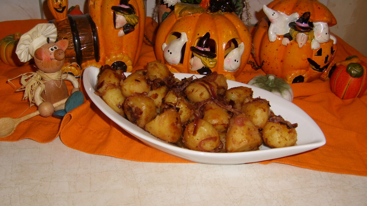 Aardappel opgebakken met mosterd en honing