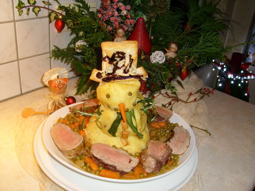 Aardappel-sneeuwman-puree voor de kleintjes
