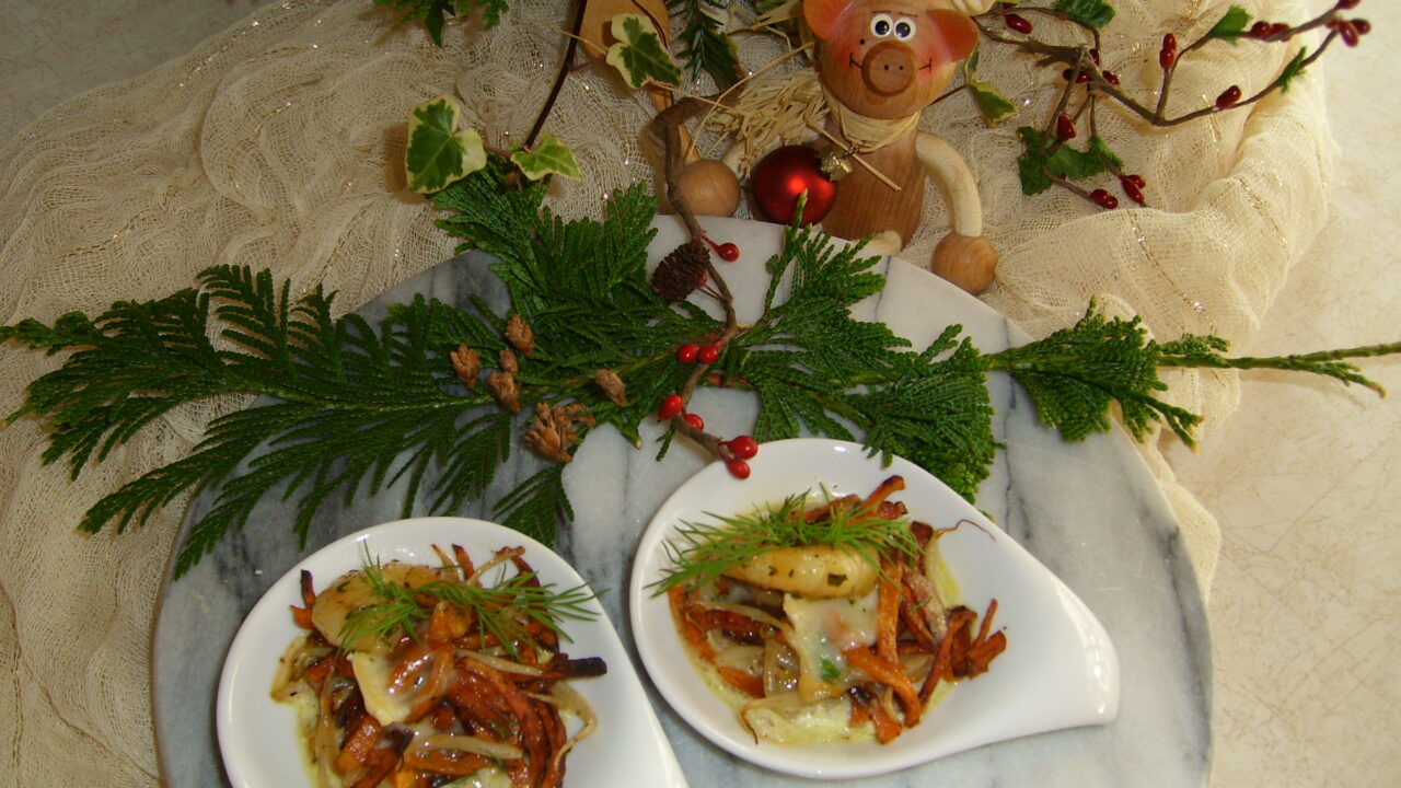 Hapje : scampi warm gepresenteerd