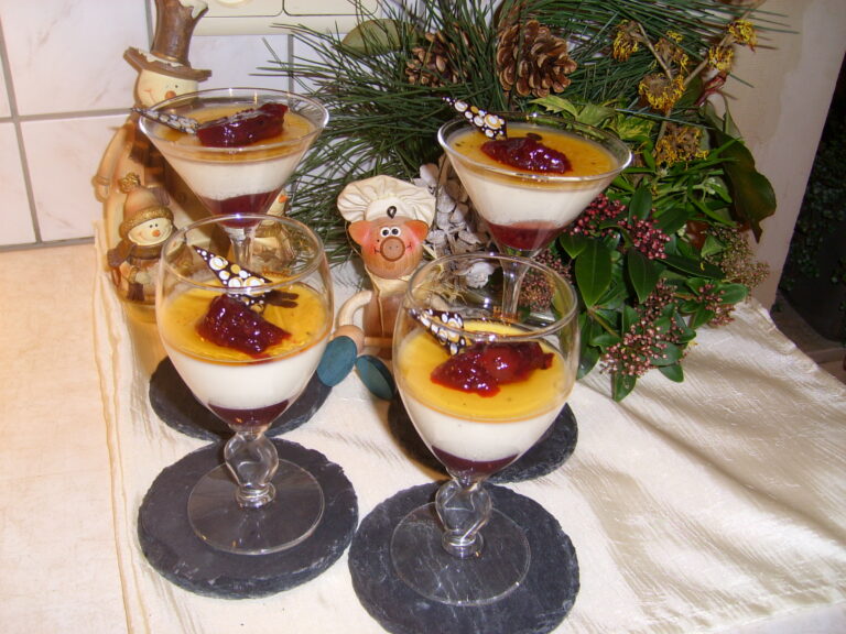 Dessert : panna cotta met rode vruchten