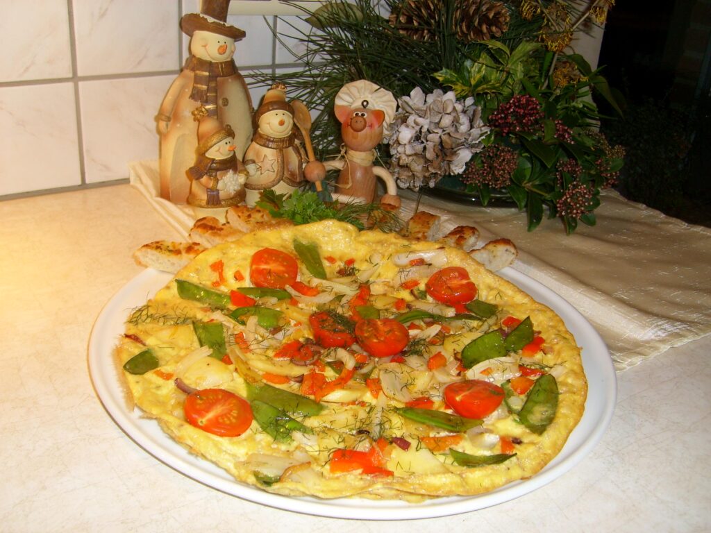 Omelet hunkerend naar de lente voor een vriendin