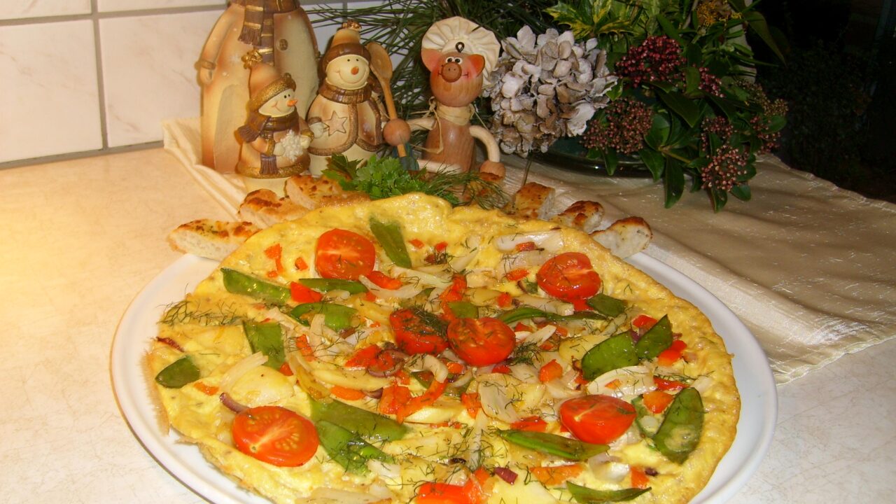 Omelet hunkerend naar de lente voor een vriendin