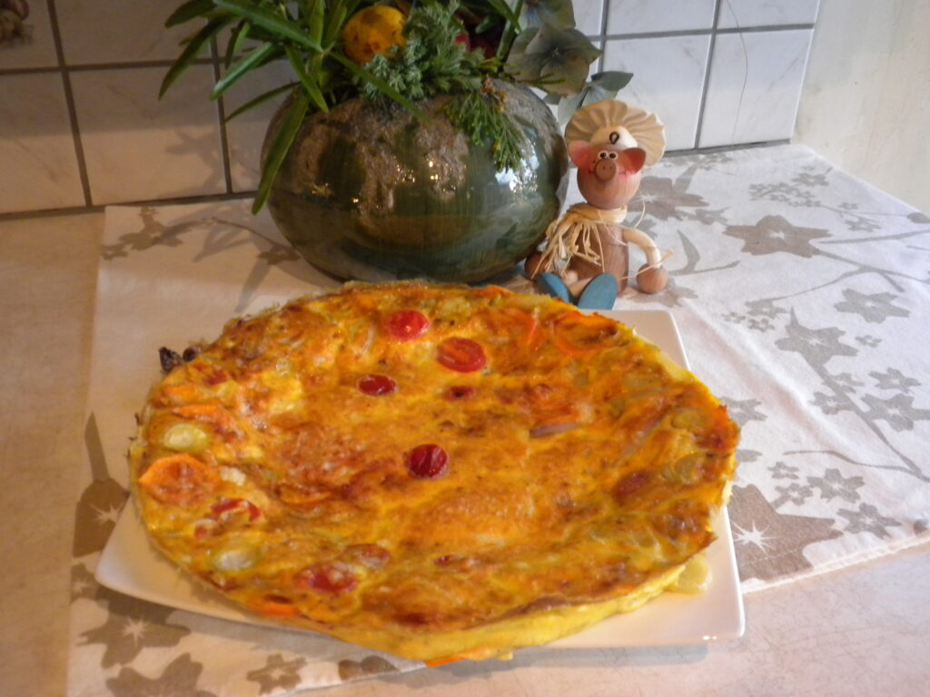 Omelet met zoete aardappel