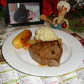 Vakantie: kersthoofdgerecht steak en groenten