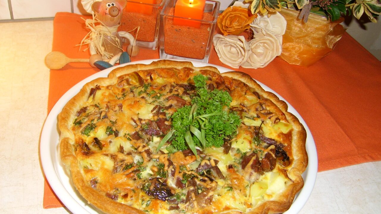 Quiche met Confit de Canard du Sud-ouest Frankrijk