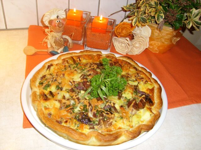 Quiche met Confit de Canard du Sud-ouest Frankrijk