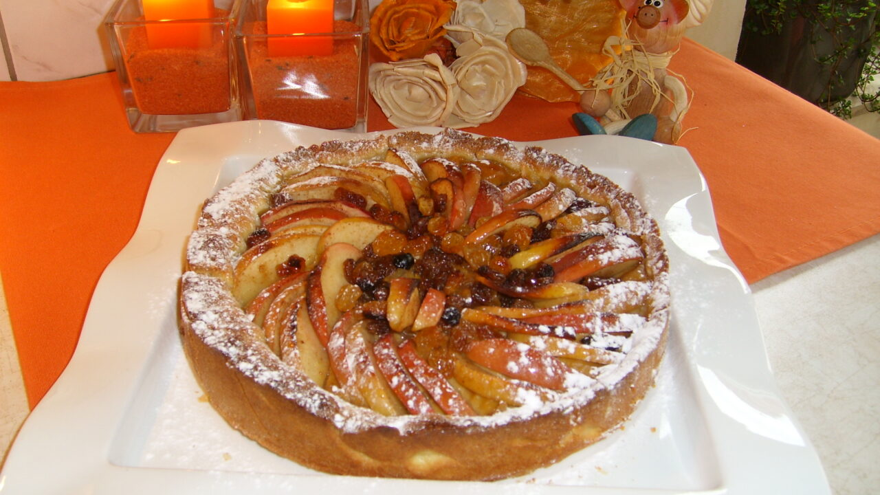 Taartje met speculoospudding en appel