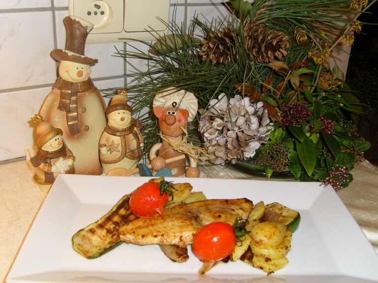Zwaardvissteak gegrild met gegrilde courgette