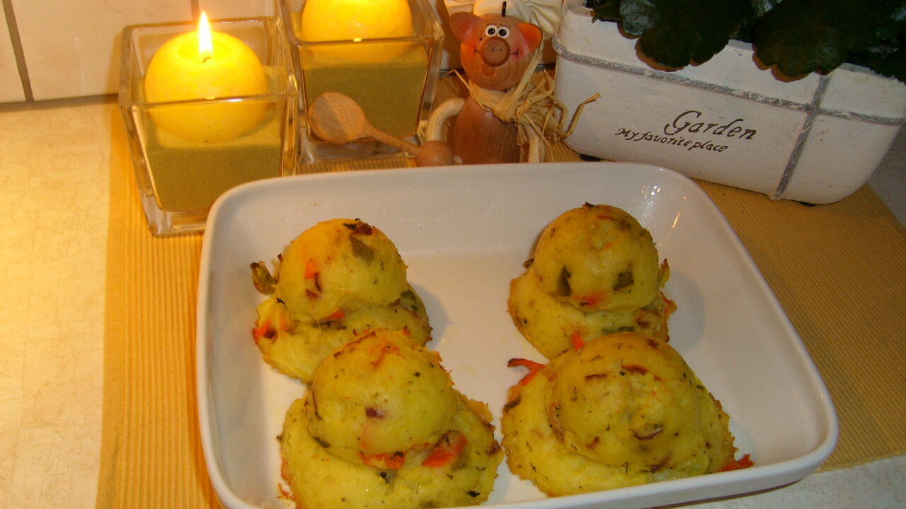 Aardappelpuree met een lente kleurtje